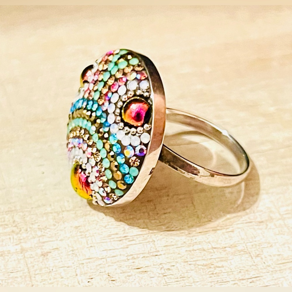 NEW! European Accent 925 Adjustable Mosaico Cocktail Ring.